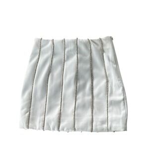 Altar'd State White Mini‎ Skirt XS Rhinestone Embellished Party Cocktail